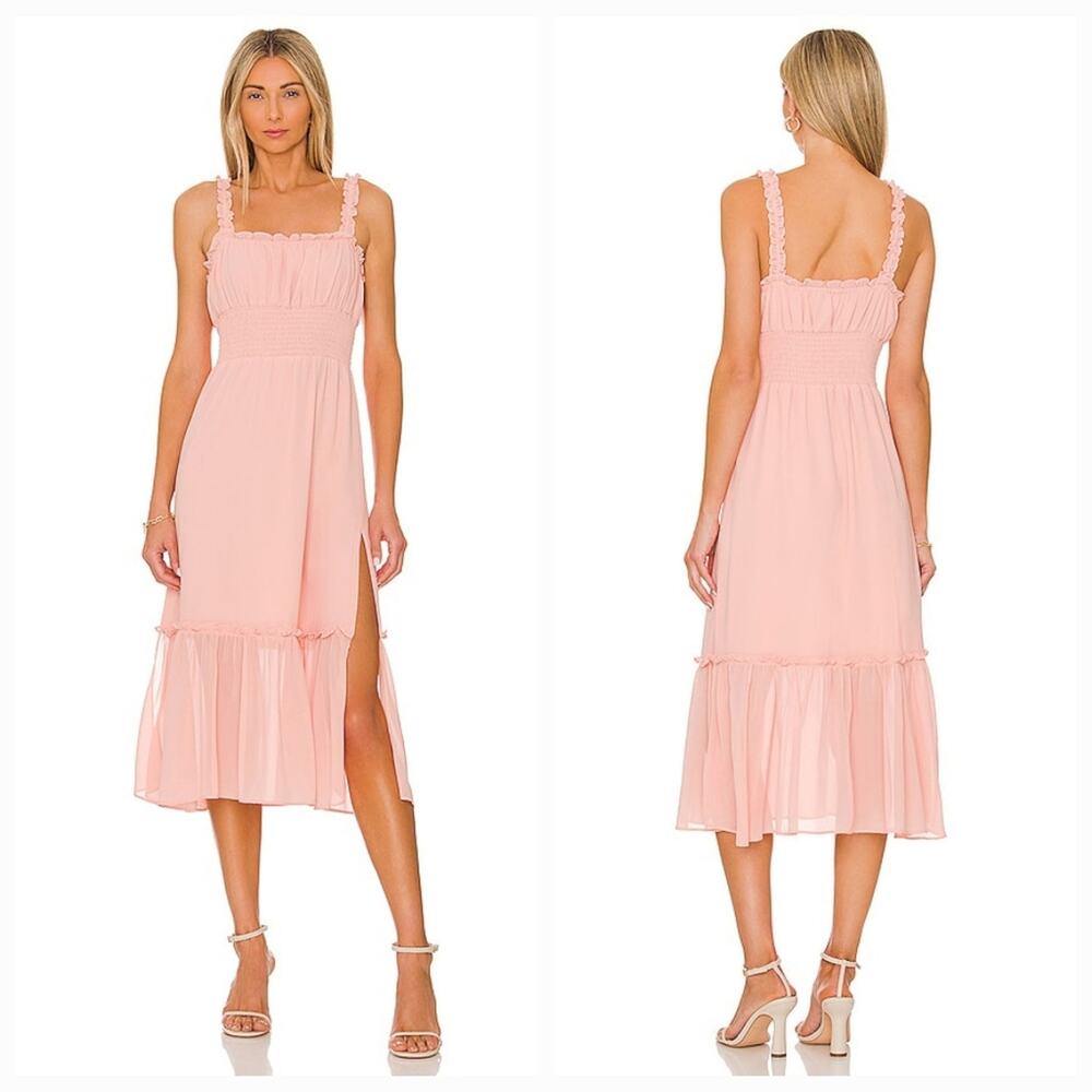 Lovers and Friends Arden Midi Dress in Light Pink